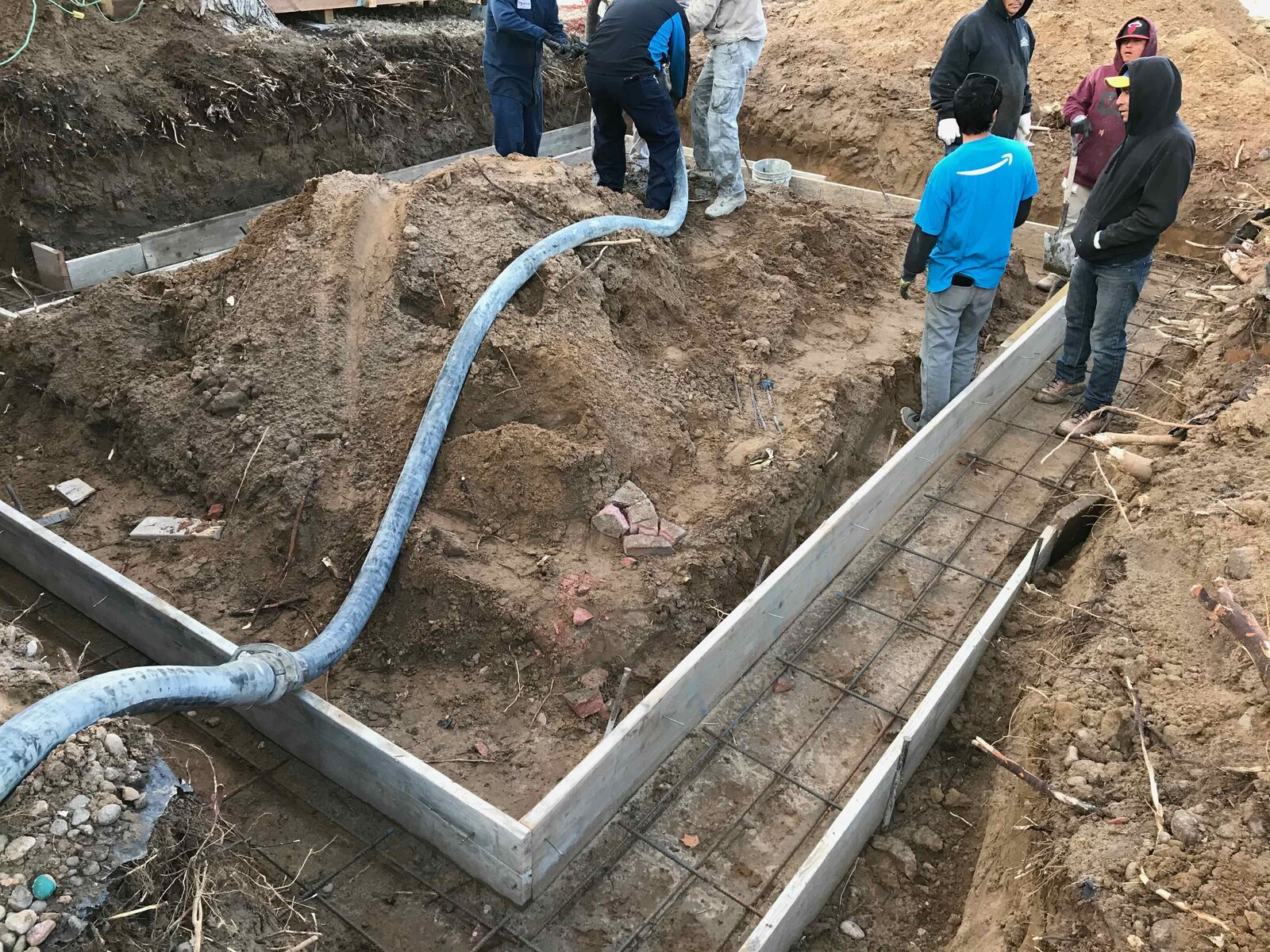 Footings and utilities laid out.