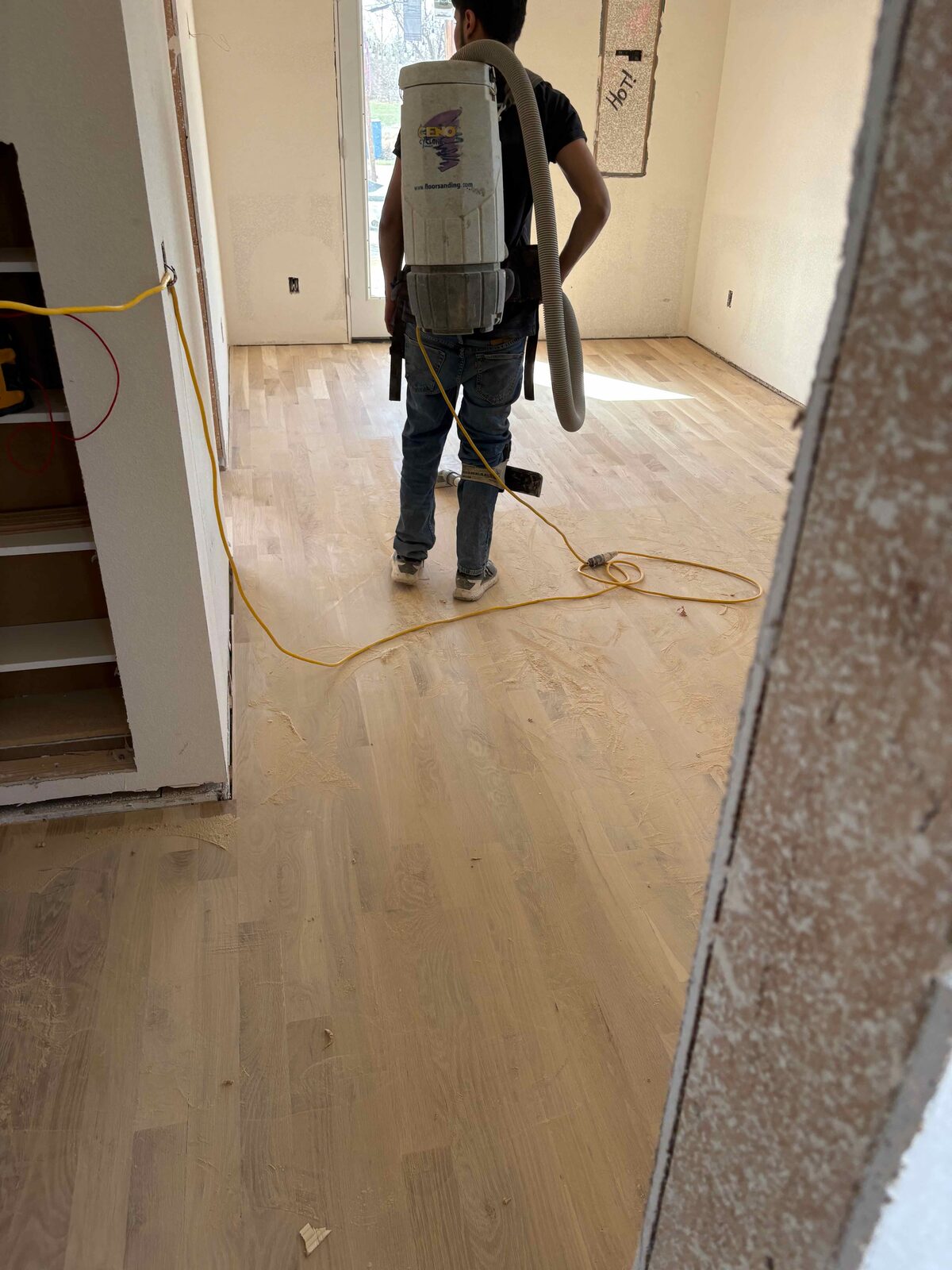 Plank flooring installed.
