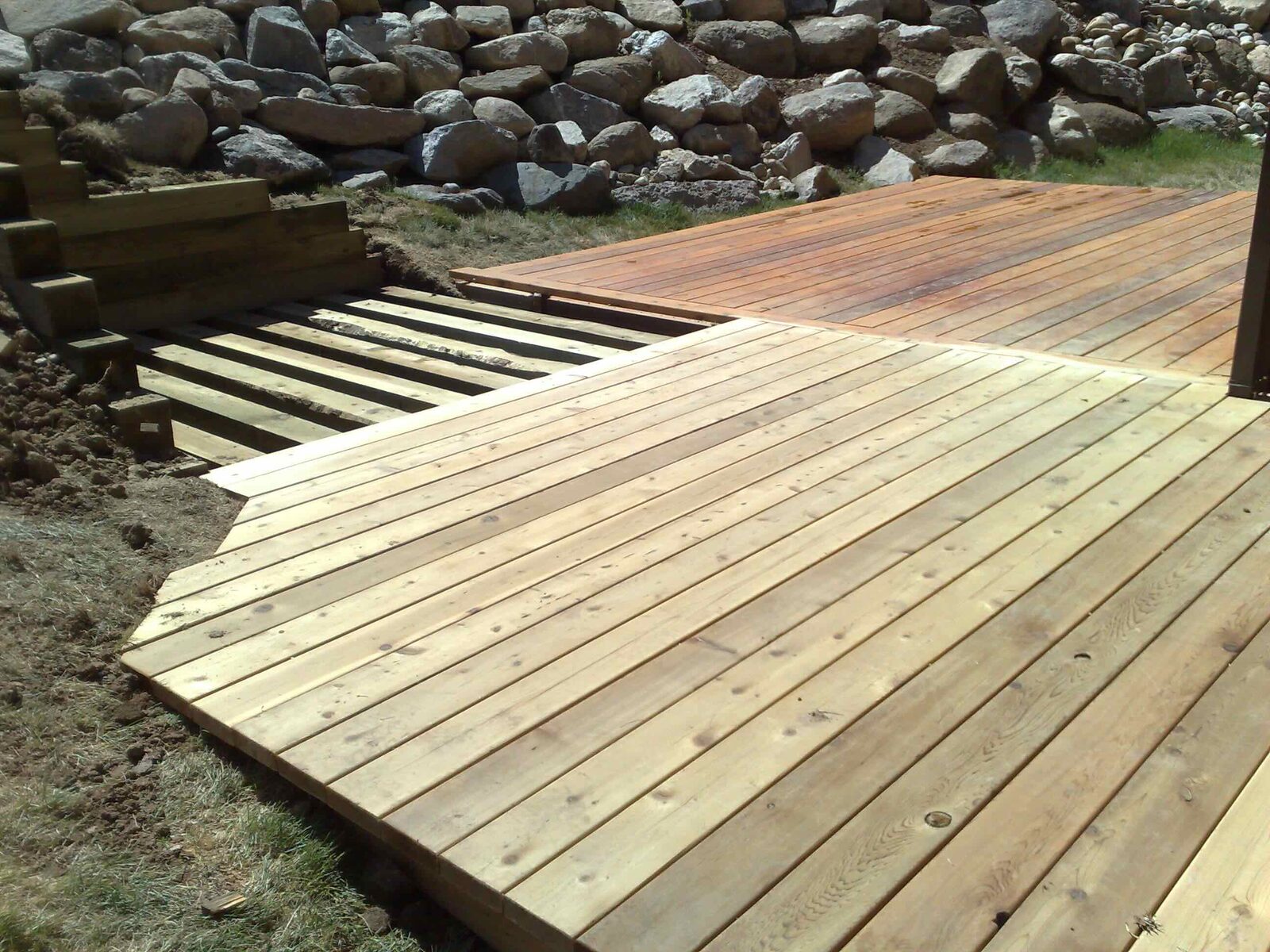 Fresh cedar over the new frame.