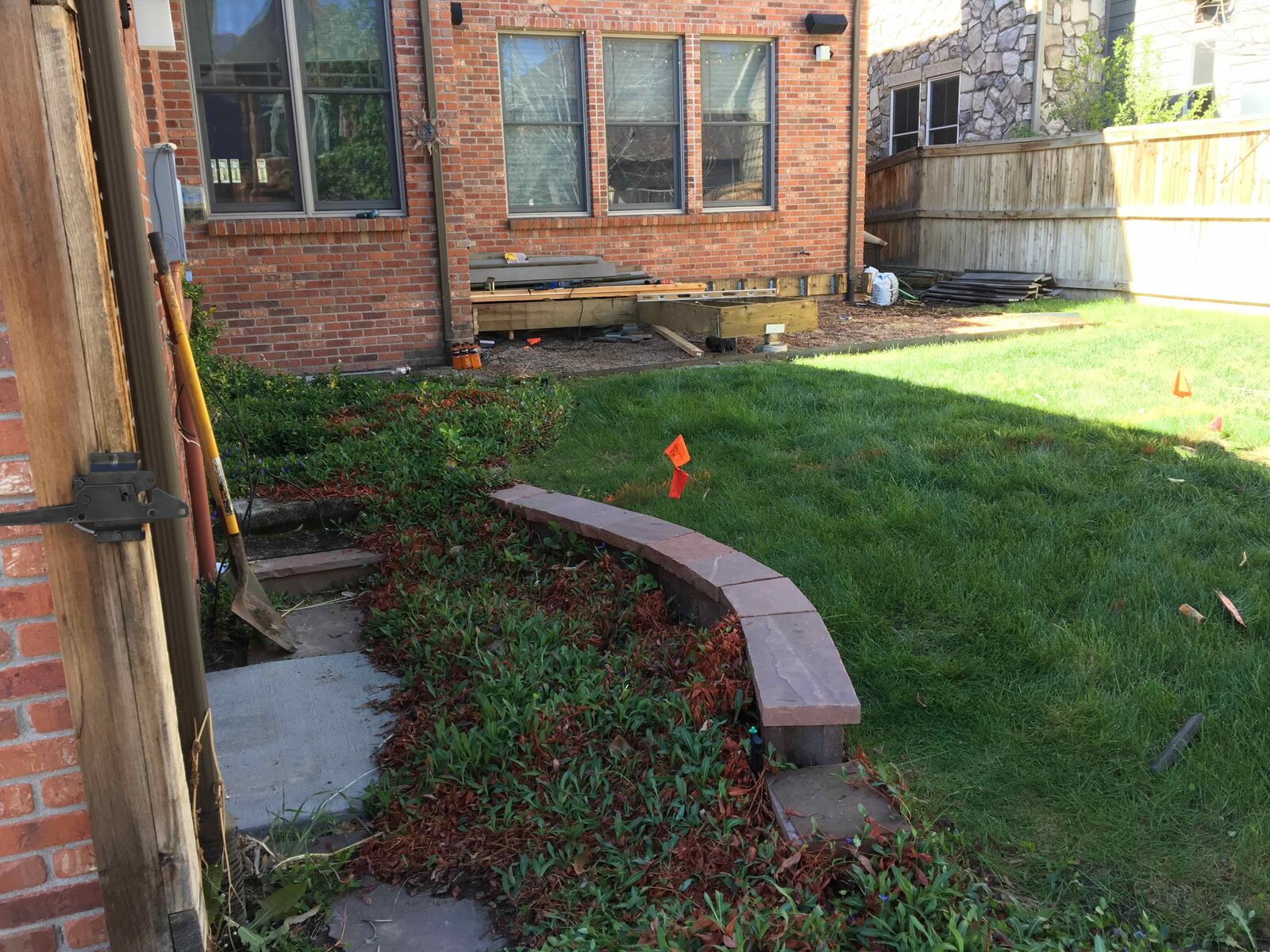 Before &mdash; the original grass yard.