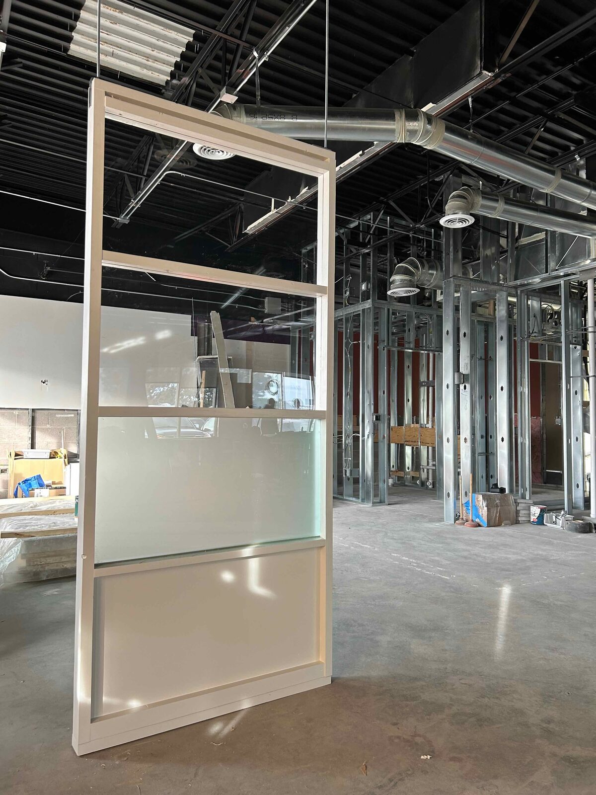 Glass storefront partitions set.