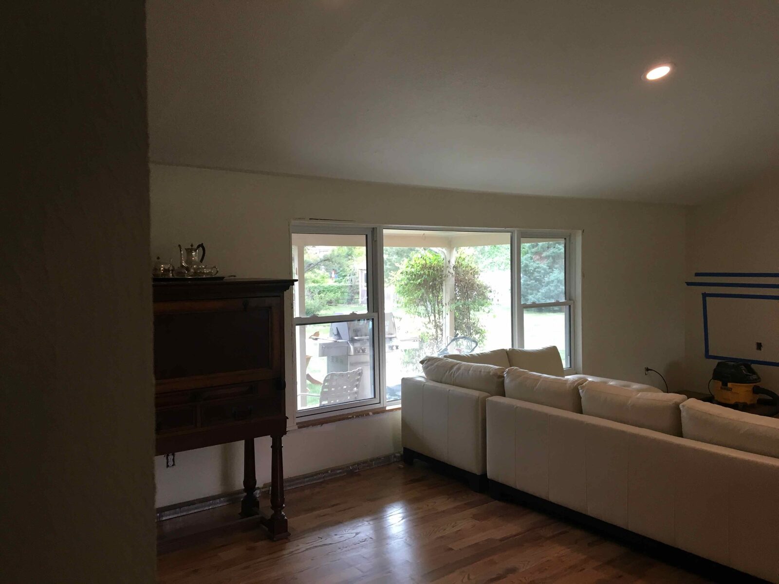 The finished open living space.